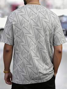 Camiseta de manga corta de cuello redondo estampada para hombre de verano: ligera y transpirable - Gris - Ver 4