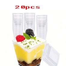100/50/40/30/20/10pcs Dessert Cups, Transparent Mini Plates, With/Without Lids Mousse Cups For Tiramisu, Pudding, Mousse, Snacks, Party Supplies, Food Containers - Transparent - View 9