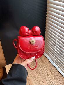 New Bowknot Mini Saddle Bag, Niche Minimalist Fashion Crossbody Bag For Women, Mini Coin Purse & Lipstick Holder, Suitable For Shopping, Wallet, Young Women, College Students, Beginners, White-Collar. Ideal For Office, University, Work, Business, Commuting, Outdoor Activities, Travel And Picnics - Multicolor - View 3