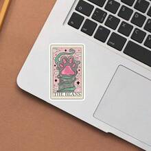 1pc/3pcs"The Beans" Cat Tarot Card Sticker - Adorable Feline Decal For Cars, Laptops, Motorcycles, Water Bottles, And Notebooks,School Supplies,Back To School - 彩色 - 查看 2