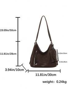 Large Capacity Women's Backpack, New Design, Niche Brand, Commuter Dual Shoulder Backpack & Crossbody Bag - Coffee - View 2