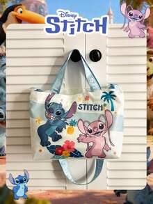 Disney 1个正品史迪奇和天使热带图案手提包，淘气史迪奇糖果袋，午餐包，零食包，大容量卡通手提包，轻便日常包，适合日常使用、购物和搭配可爱服装，非常适合存放零食、钥匙和化妆品。 - 彩色 - 查看 10