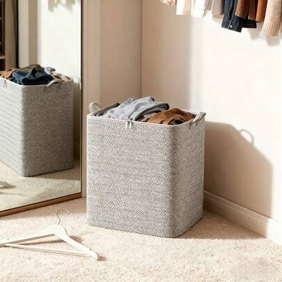 Caja de almacenamiento de ropa de estilo moderno con tapa, de gran capacidad, organizador de armario plegable, caja apilable para juguetes y aperitivos, contenedor de organización del hogar, canasta, caja y contenedor, Día de San Valentín, Eid Mubarak