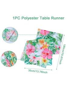 1 tấm khăn trải bàn kiểu Hawaii, kích thước 180*35cm, chất liệu polyester, in họa tiết cây cối và hoa nhiệt đới, thích hợp cho tiệc Luau Hawaii, tiệc chim hồng hạc, tiệc bãi biển mùa hè, trang trí tiệc sinh nhật theo chủ đề Hawaii, trang trí bàn tiệc Aloha, trang trí nhà mùa hè, trang trí nhà bếp, lễ kỷ niệm ngày lễ. - Nhiều màu - Xem 5