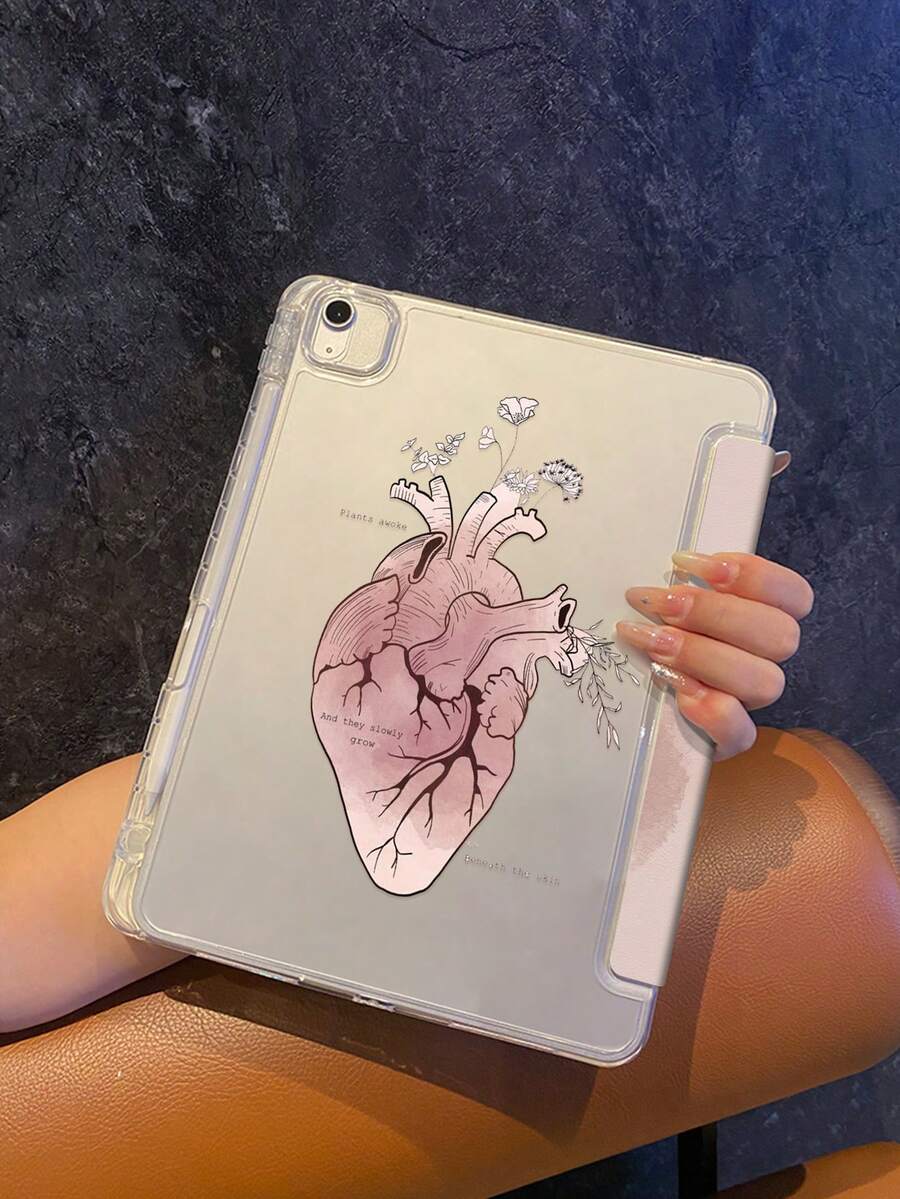 这款以解剖学心脏插图为灵感的疗愈之心平板电脑保护套，将生命、情感和自然元素融为一体，展现出独特而艺术的魅力。柔和的粉色调搭配精致的线条艺术和花卉细节，营造出一种宁静而深邃的疗愈氛围——仿佛在提醒我们：心随着时间的流逝而温柔地成长。 - 彩色 - 查看 1