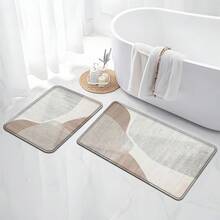 2/3/4PCS Thickened Flannel Printed Rugs Bathroom Set, Festival Abstract Painting -Style Home Deccor Bath Mat, Is Soft And Comfortable, Easy To Clean, And Suitable For Bathroom Deccor, Bathroom Accesssories, Living Room, Bedroom, Laundry Room And Kitchen Decoration - 彩色 - 查看 12
