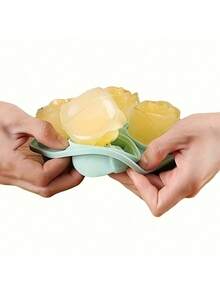 1个四格玫瑰花冰格，多用途巧克力、果冻、冰块模具，适用于房车派对、厨房、冰箱，也适合烘焙、返校季、夏季冰盒和冰格，硅胶玫瑰花冰格 - 浪漫鸡尾酒配件，适用于金汤力、香槟，可重复使用，派对装饰，素食厨房必备，圣诞礼物，花卉图案酒吧工具