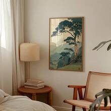 1 Tranh canvas treo tường phong cách rừng Nhật Bản cổ điển, tranh phong cảnh thiên nhiên retro, hình ảnh núi non yên tĩnh và cây cối tối giản, tranh canvas phong cách Zen trang trí phòng ngủ, phòng khách, nhà cửa, trang trí theo phong cách cổ điển. - Nhiều màu - Xem 4