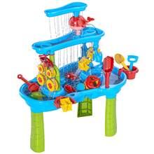 Kids Sand Water Table , 3-Tier Sand And Water Play Table Toys For Kids, Summer Activity Tables Outside Beach,Birthday Gift - Blue - View 2