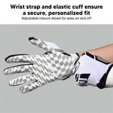 Guantes Antideslizantes para Fútbol Americano, Guantes Deportivos Transpirables con Dedos Completos para Béisbol, Guantes Futbol Americano, Guantes de Receptor para Futbol Americano, Ultra Grip, No Slip, para JóVenes y Adultos, Guantes Receptor Futbol Americano para Fútbol Americano, ​​Sóftbol, Béisbol - Gris - Ver 5