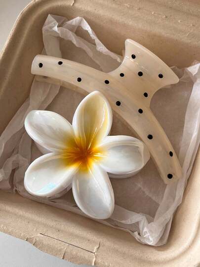 2pcs/1pc 8cm/3.15in Yellow & White Lightweight High-Quality Plastic Hair Clips, Fashion Versatile Elegant Minimalist Solid Color Hair Claws, Suitable For Daily, Casual, Party, Commute, Beach, Bun, Ponytail, Face Washing, Makeup, Outfit Accessory Women Claw Clips Elegant Hair Accessories