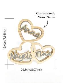 个性化名字心形装饰品，母亲节/父亲节、情人节、生日、周年纪念日、送给朋友、情侣、毕业典礼、圣诞节的礼物，高端家庭礼品，多功能、耐用、装饰性强、可重复使用、密封、精致、高品质、色彩缤纷、现代、定制、个性化、独特，送给她、男朋友、爸爸、妈妈、家人、朋友的理想礼物，适用于茶室、家居、花园、办公室，周年纪念日、情人节、母亲节、父亲节、毕业典礼、乔迁之喜、家居焕新、定制工艺品、旅行收纳、客厅装饰 - 原木色 - 查看 11