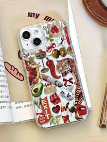1 chiếc ốp lưng điện thoại TPU mềm trong suốt chống bám vân tay hình hổ, ớt, thiên thần Cupid, bảo vệ ống kính camera, tương thích với Apple, Pixel, INFINIX, Redmi, phiên bản quốc tế, không phải phiên bản nội địa. - Nhiều màu - Xem 1