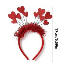 Conjunto de acessórios para o Dia dos Namorados com corações vermelhos (2/3 peças): tiara de coração vermelho, óculos em formato de coração, meias, decoração combinando para casais com tema de festa, adereços para fotos. - Multicolorido - Ver 14