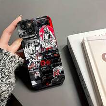 Coches japoneses, samuráis y una estética urbana amenazante. Esta elegante funda es compatible con los modelos  17, 16, 15, 14 Pro Max, 13, 12, 11, XR y XS Plus. Fabricada en TPU flexible, resistente a golpes y arañazos, ofrece una excelente protección contra caídas y un agarre cómodo. Es un regalo ideal para familiares, amigos y seres queridos, y una opción perfecta para festivales. - Negro - Ver 6