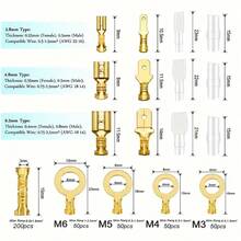 1000 Pieces Insulated Cable Connector Set With Ring, Fork And Spade Terminals, Electrical Crimping Tool Assortment For Automotive, Home And DIY Wiring Projects, Power Tools, DIY Accessories, Terminal Assortment - 金色 - 查看 9