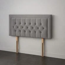 2ft6 Small Single Miami Chesterfield Velvetto Headboard 20inch - Grey - View 8