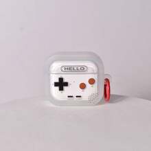 Game Controller Designed Earphone Case, White Refreshing Earphone Cover, Retro Nostalgic Earphone Shockproof Case, Suitable Compatible With Apple Bluetooth Earphone Protective Case