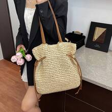 大容量复古风包包，2026春季新款，女士简约包包 - 白色 - 查看 6