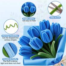 Blue & White Yarn Flower Craft Set, Upgraded DIY Handmade Kit, Suitable For Mother's Day, Graduation, Valentine's Day And Holiday Gifts, Yarn Craft Set, Blue & White Yarn Flower Set - Blue and White - View 12