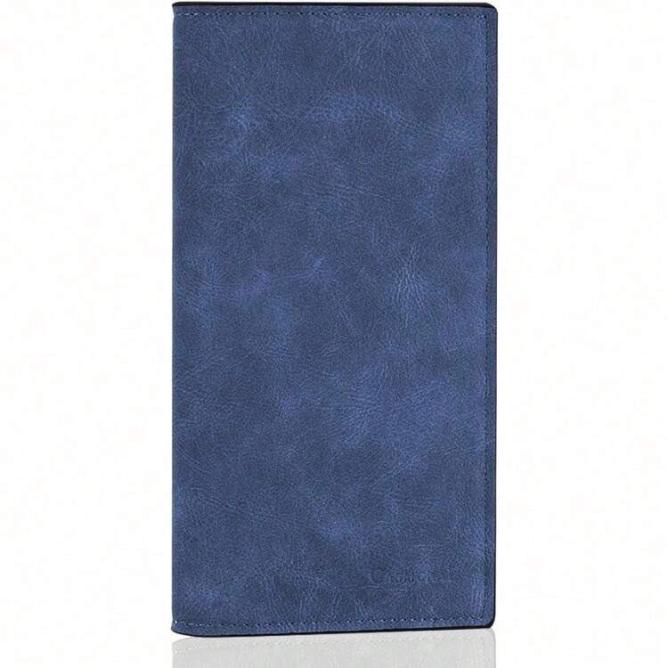 Premium Leather Checkbook Cover For Men And Women Checkbook Holder Wallet RFID Blocking - Navy Blue - View 1