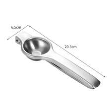 Exprimidor manual de acero inoxidable de alta resistencia. Base resistente, apto para limones, naranjas, pomelos y otras frutas - Herramienta de cocina fácil de limpiar, ideal para el hogar, restaurante y bar. No necesita electricidad, exprimidor portátil, apariencia metálica elegante, duradero, diseño compacto, estructura resistente, esencial para la cocina del hogar.