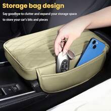 Car Center Console Cover Wit Side Pocke Auto Of Memory M Leater Armrest Pad Cusion Cove Middle Conso Tector Inter Accessories  Veicle SUV Truck Ige - Be - Xem 4