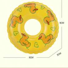 Mini Swimming Ring, Rubber Duck Bath Toy Accessories, Boba Tea Shop Donut Decor - Multicolor - View 6