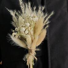 1/2/3/4/6/8/10/12/20pcs Hot Selling Mini Dried Pampas Grass & Baby's Breath Flower Bouquet, Suitable For Wedding Decoration, Boutonniere, Favors, Valentine's Day Gifts, Scented Floral Arrangement, Home Decor, Christmas & Valentine's Day Gifts, Party Decoration, Gift Wrapping - Brown - View 7
