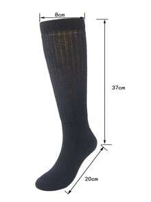 1 Pair Black Slouchy Socks, Unisex Mid-Calf Warm Socks For Autumn/Winter - Black - View 3