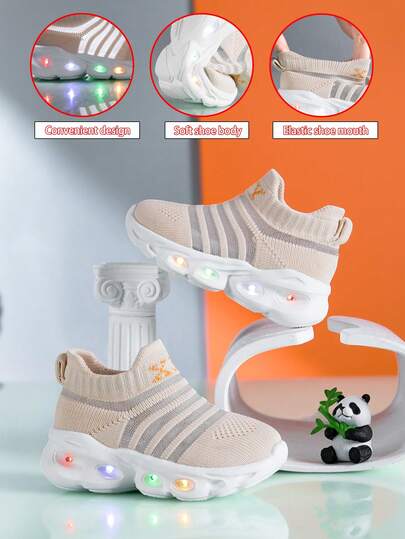 2026 New Kids Light Up Socks Shoes, Boys & Girls Breathable Sports Shoes, Glowing Flashing Soft Bottom Baby Shoes, Toddler Casual Shoes With Lights