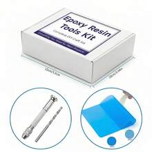 65件套树脂入门工具套装，包含全面的环氧树脂耗材，例如硅胶垫、树脂钻头、砂纸、用于树脂浇注的硅胶混合杯等，适用于DIY工艺品和艺术项目，以及艺术创作。 - 彩色 - 查看 3