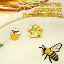 2 Sets Cute Bee Magnetic Needle Holder, Sewing Organizer, Embroidery Accessories - Yellow - View 5