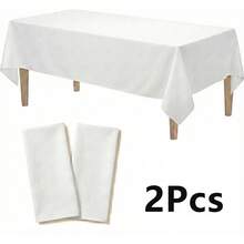 Premium Thickened Disposable Tablecloth Rectangle 54" X 108", Waterproof Oil-Proof Plastic Table Cover, Easy Cleanup Party Supplies For Dining, Camping, Holiday & Outdoor Events - Available In 2-12 Packs - trắng - Xem 13