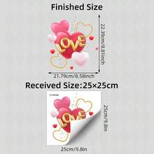 BRUP 1pc Heart Toilet Lid Stickers Self - Adhesive Bathroom Shower Toilet Decor Easy Peel & Stick For Home Rental Bedroom Valentine's Day - Multicolor - View 13