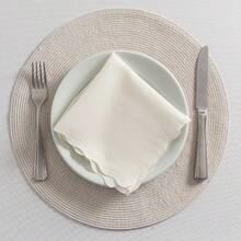 Fabric Napkin Set Of 10 Oxford Laser Finish - Straw - View 3