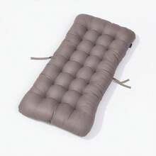 Non-Slip Desk Chair Cushion Rocking Office Chair Pad With Ties Soft Seat Cushion With High Back Support For Dorm Floor Car Office Patio - 巧克力棕 - 查看 6