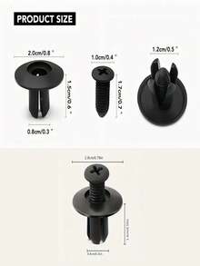 100 piezas de remaches de plástico negro de 8 mm - Sujetadores duraderos para parachoques y reparación automotriz, adecuados para la mayoría de los vehículos, sujetadores de remache para piezas automotrices, ganchos auxiliares - Negro - Ver 5