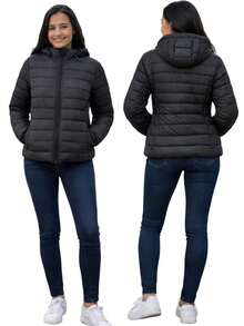Basic Women's Puffer Jacket – Lightweight, Comfortable, And Without Fur Lining - Black - View 1