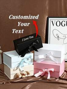 1pc-Custom Name Gift Box, Personalized Custom Text Wedding Gift Box, Personalized Magnetic Folding Storage Box, Bridesmaid Gift Box, Personalized Wedding Gift Box With Bridesmaid Gift Box And Design Your Own Birthday Empty Gift Box, Mother's Day, Birthday