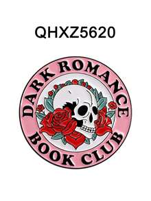 1pc/Set Dark Romance Book Club Enamel Pins Skeleton Roses Brooches Lapel Badges Bookish Girl Jewelry Gift For Readers Friends - Multicolor - View 13