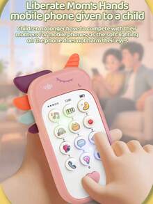Battery Operated (Battery Not Included) Colorful Light-Up Button Music Learning Portable Pony Theme Toy Phone, Creative Design Durable Plastic Fun Gift For Kids - Multicolor - View 2