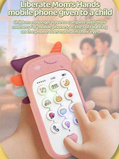 Cool Musical Toy Phone - Battery-Powered (Batteries Not Included), Colorful Light-Up Buttons, Music Learning, Portable Pony-Themed Toy | Creative Design, Plastic, Fun Gift For Kids