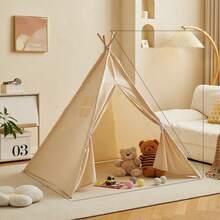 1pc Portable Children's Teepee Tent, Kids Play House, Baby Room Decor, Children's Canvas Teepee Tent, Cone Tent, Kids Mini Beach Tent - Multicolor - View 35