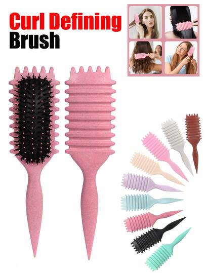 0150623540004 Pink Curl Defining Brush | 2026 Pro Curl Hair Brush For Perfectly Defined Curls, Waves & Coils – Anti-Frizz, Smooth Glide, Salon-Quality Styling