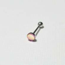 粉色闪亮钛钢舌钉，带外螺纹，饮酒舌环 - 粉紅色爆閃 舌釘 - 查看 8