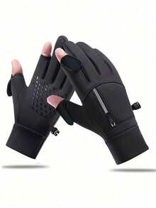 1 Pair Winter Windproof Waterproof Touchscreen Warm Gloves, Suitable For Outdoor Cycling, Fishing, Running, Skiing, Driving, Men's Anti-Slip Cold-Proof Touchscreen Gloves, Ideal Gift Choice - Multicolor - View 8