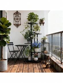 This Year's Best-Selling 6/5/4 Plant Stand, Storage Rack, Display Shelf - Latest Upgraded Model Indoor/Outdoor Metal Plant Stand With Multi-Tier Design Accommodates Multiple Potted Plants.Features A Rust-Proof Coating For Durability.Evenly Spaced Grid Structure Ensures Balanced Weight Distribution And Prevents Deformation.Widened Base Maximizes Space Utilization.Round Base Prevents Floor Scratches While Maintaining Stability.Suitable For Patios, Corner Balconies, Living Rooms, Studies, And More.Folds For Easy Storage. - Màu đen/5 lớp - Xem 2
