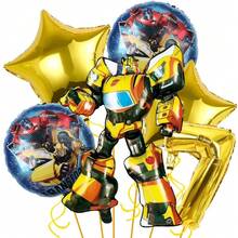 变形金刚金色数字生日气球套装，家居生日派对装饰铝箔气球道具 - 彩色 - 查看 9