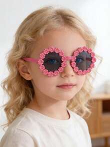 2pcs Cute Flower-Shaped Stylish Glasses For Girls, Perfect For Party And Performance Photoshoots - Multicolor - View 2